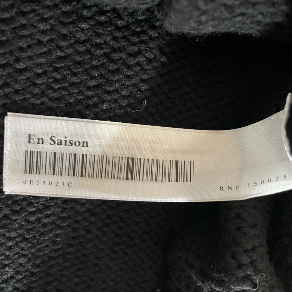En Saison Piper Whipstitch Black & White Cardigan Sweater Women’s Medium NEW - Picture 7 of 14